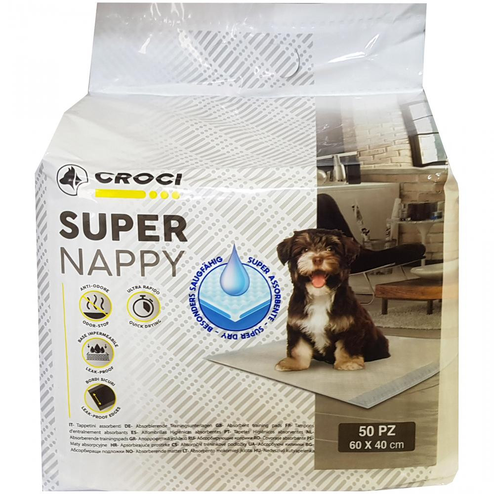 Croci Dog Absorbent Super Nappy - пеленки Кроки для щенков и собак 50 шт 60х40 см (C6028478) - зображення 1
