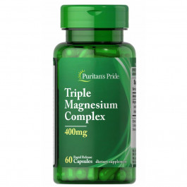   Puritan's Pride Противосудорожный препарат Triple Magnesium Complex 400 mg, 60 капсул