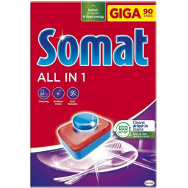 Somat Таблетки для мытья посуды в посудомоечной машине  All in 1 90 таблеток (9000101534993)