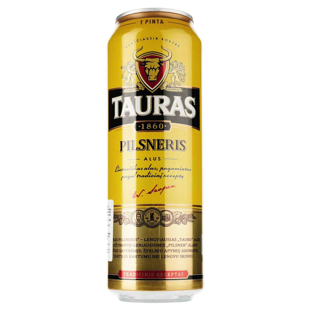 Tauras Пиво  Pilsneris світле відфільтроване 4.6%, 0.568 л (4770477227786) - зображення 1