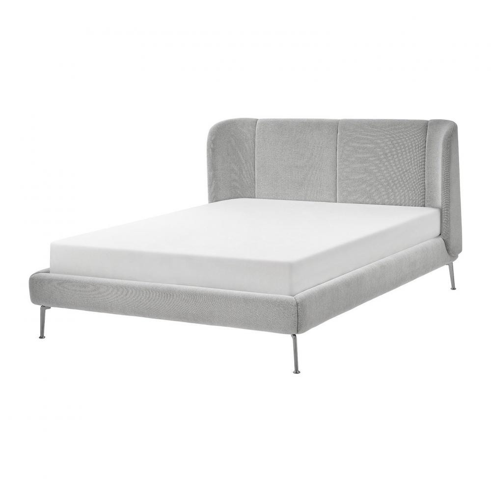 IKEA TUFJORD Каркас ліжка з оббивкою, Tallmyra білий/чорний, 140x200 см (205.732.48) - зображення 1