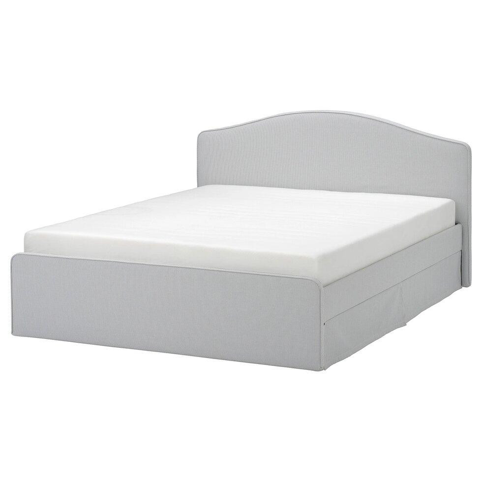 IKEA RAMNEFJALL Каркас ліжка м'який, Кловста сіро-білий, 160х200 см (795.527.48) - зображення 1