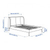 IKEA TUFJORD Каркас ліжка з оббивкою, Tallmyra білий/чорний/LOnset, 140x200 см (395.553.34) - зображення 10