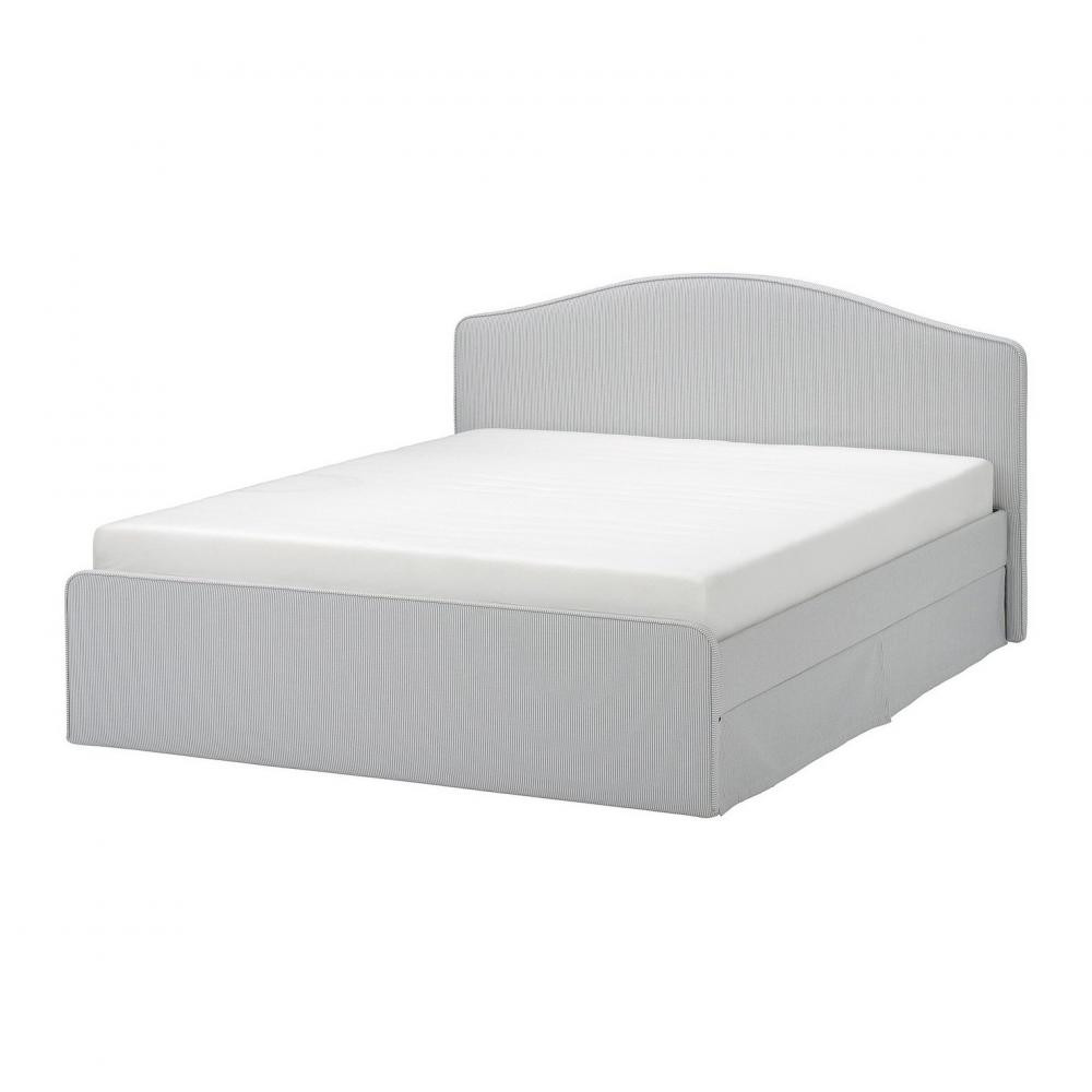IKEA RAMNEFJALL Каркас ліжка м'який, Кловста сіро-білий/ЛурОй, 140х200 см (695.602.30) - зображення 1