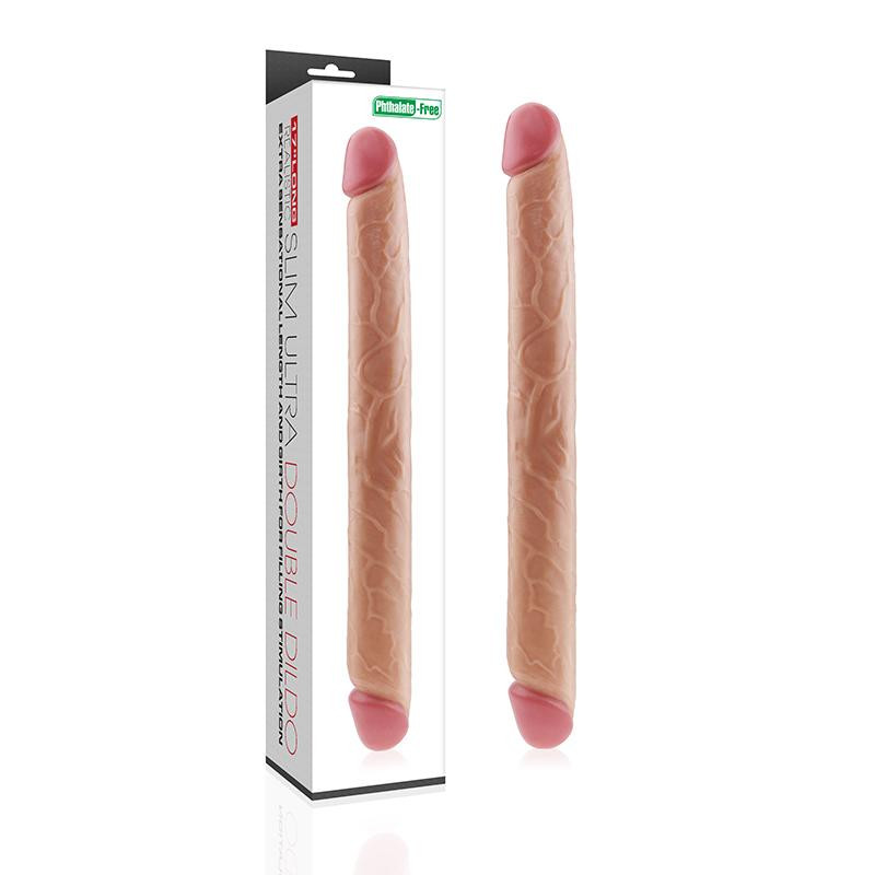 LoveToy 17 "King Size Realistic Slim Ultra Double Dildo Flesh (6452LVTOY189) - зображення 1