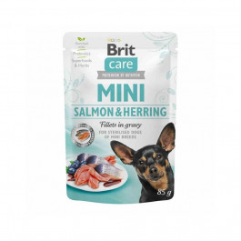 Brit Mini Salmon & Herring  fillets in gravy 85 г (100219/4449)