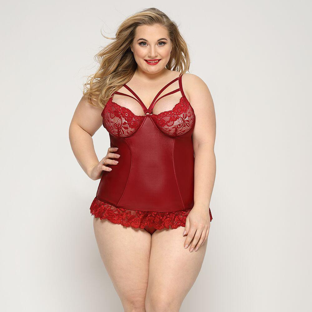 JSY Sexy Lingerie Сексуальний набір  Р91136 (corset, thong) Plus Size (SO8382) - зображення 1