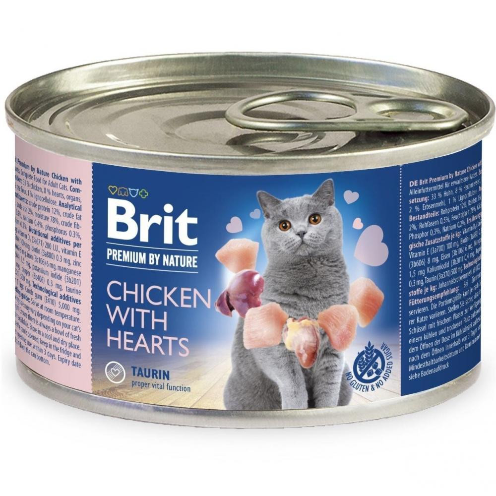 Brit Premium by Nature Chicken with Hearts 200 г (8595602545025) - зображення 1