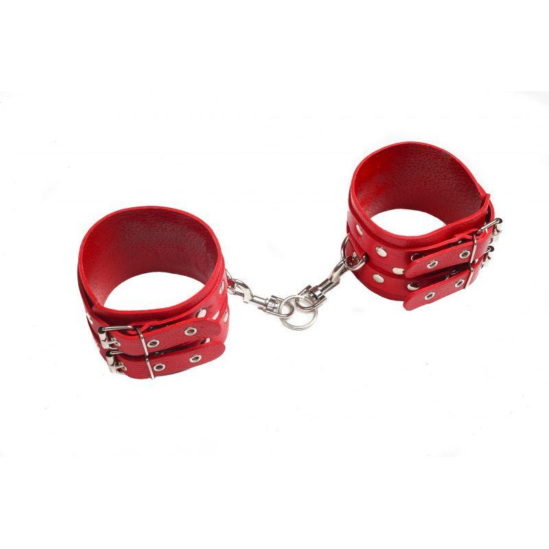 Slash Leather Double Fix Leg Cuffs, red (SL280191) - зображення 1