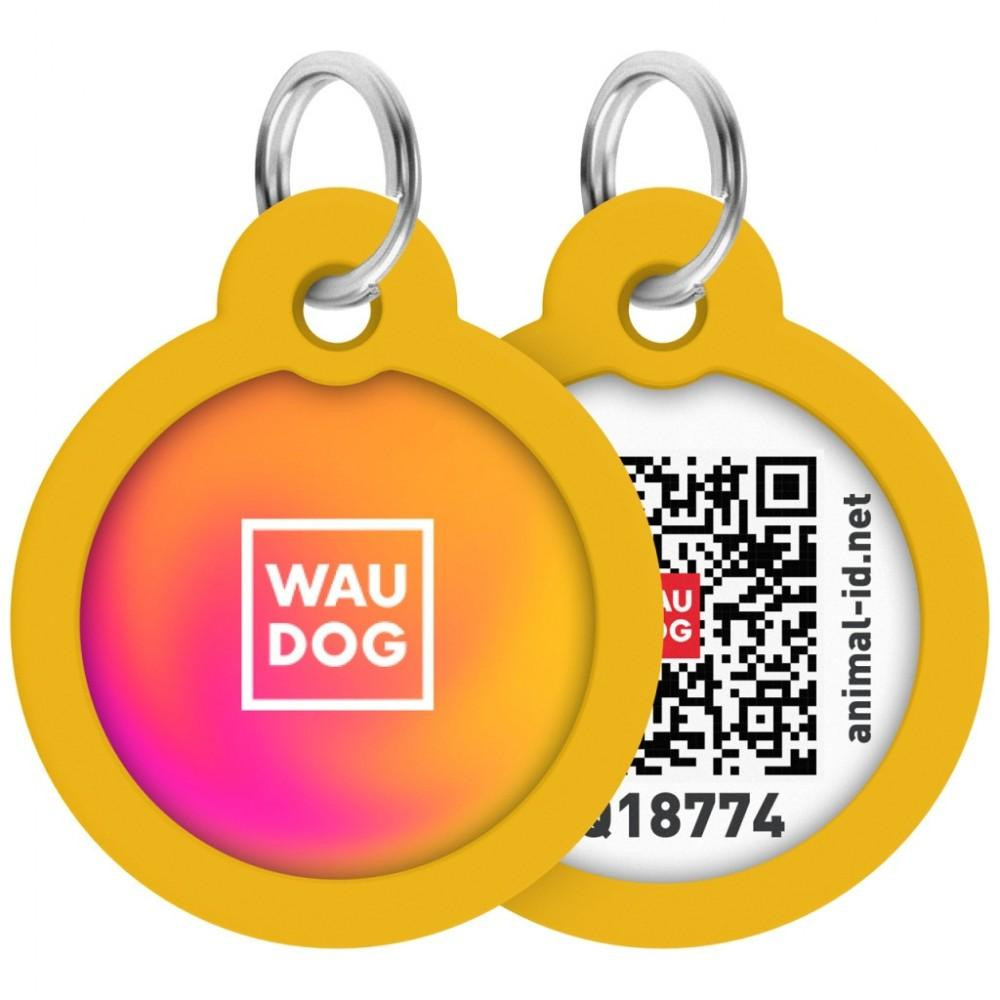 WAUDOG Адресник для тварин  Smart ID з QR паспортом "Градієнт помаранчевий", коло 30 мм (230-4035) - зображення 1