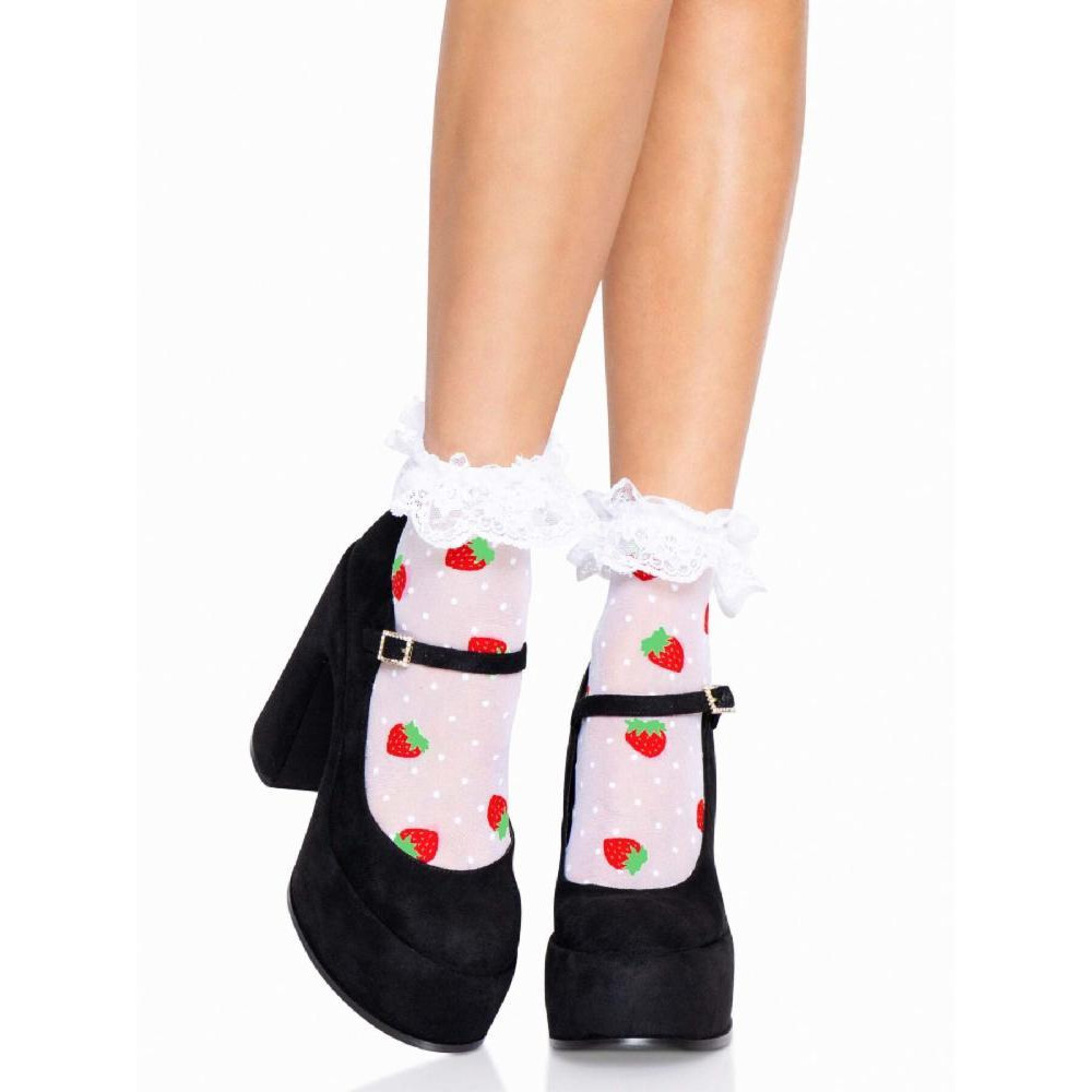 Leg Avenue Strawberry ruffle top anklets (SO8583) - зображення 1