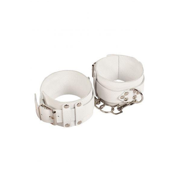 Slash Leather Dominant Leg Cuffs, white (SL280156) - зображення 1