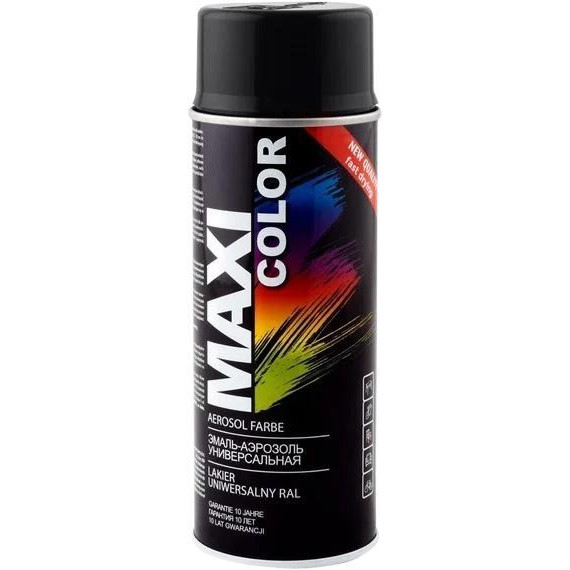 MAXI color Аерозольна декоративна емаль Maxi Color RAL9017 400 мл Чорно-транспортна (MX9017) - зображення 1