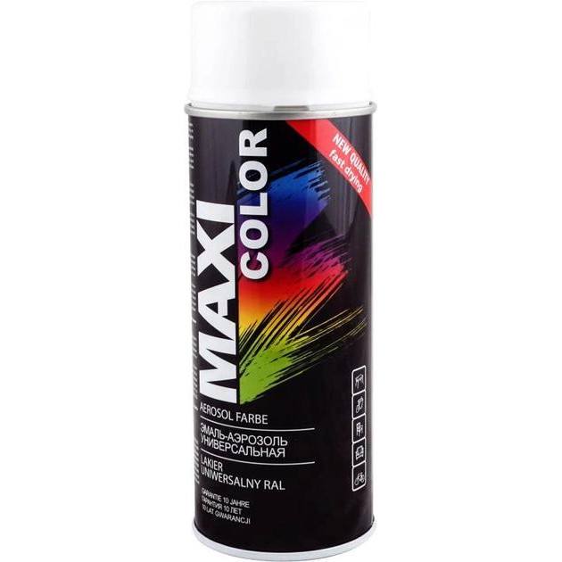 MAXI color Аерозольна декоративна емаль Maxi Color RAL9003 400 мл Кремово-біла (MX9001) - зображення 1