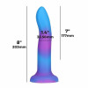 Addiction Rave - 8" Glow in the Dark Dildo - Blue Purple - зображення 3