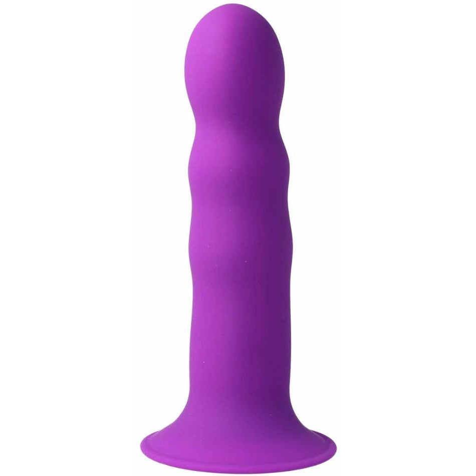 Dream toys Solid Love Premium Silicone Ribbed Dildo, фиолетовый (8719632677871) - зображення 1