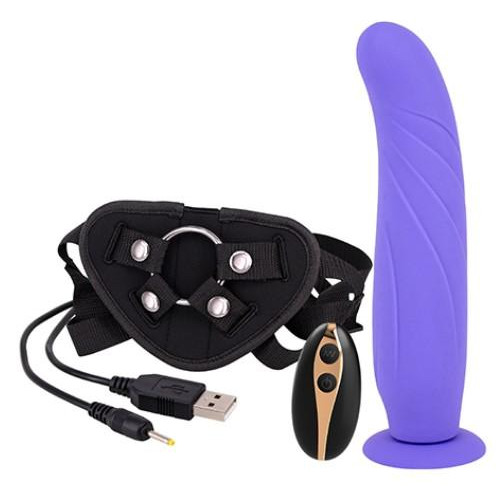 SevenCreations Страпон с вибрацией Vibration Dildo Strap-On Remote Control 9, фиолетовый (6946689012054) - зображення 1