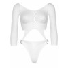 Leg Avenue Боді  Top bodysuit with thong back White - зображення 5