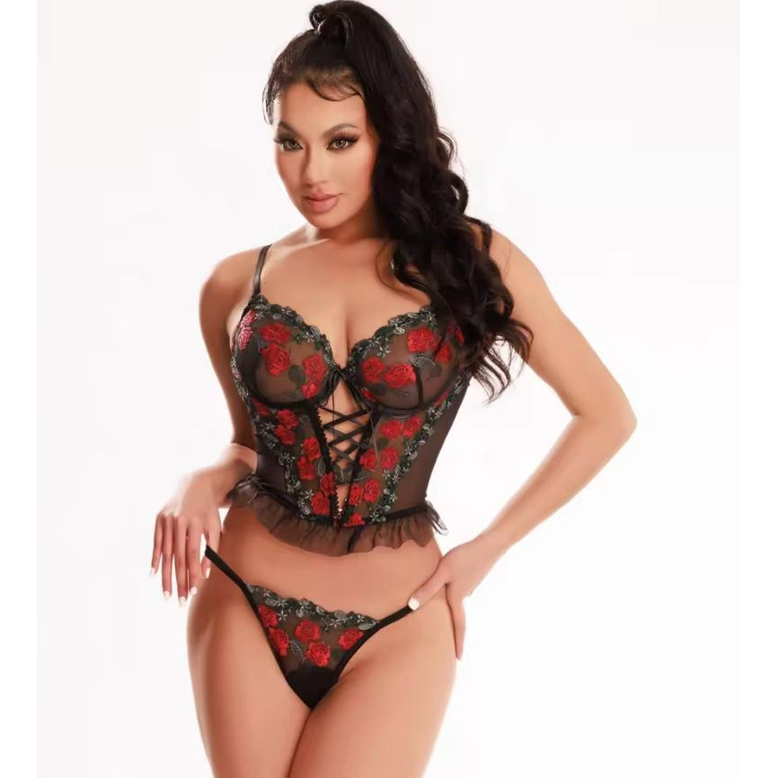 JSY Sexy Lingerie Сексуальний комплект: корсет + стрінг L/XL (JSY-8155-1) - зображення 1