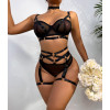 JSY Sexy Lingerie Комплект з декоративними ремінцями AZALIA "M" (JSY-3197-Black) - зображення 4