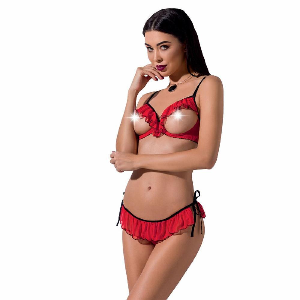 Passion CHERRY SET OpenBra red XXL/XXXL (PS25509) - зображення 1