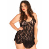 Leg Avenue Пеньюар  Rose Lace Flair Chemise Black Plus Size (SO9102) - зображення 1