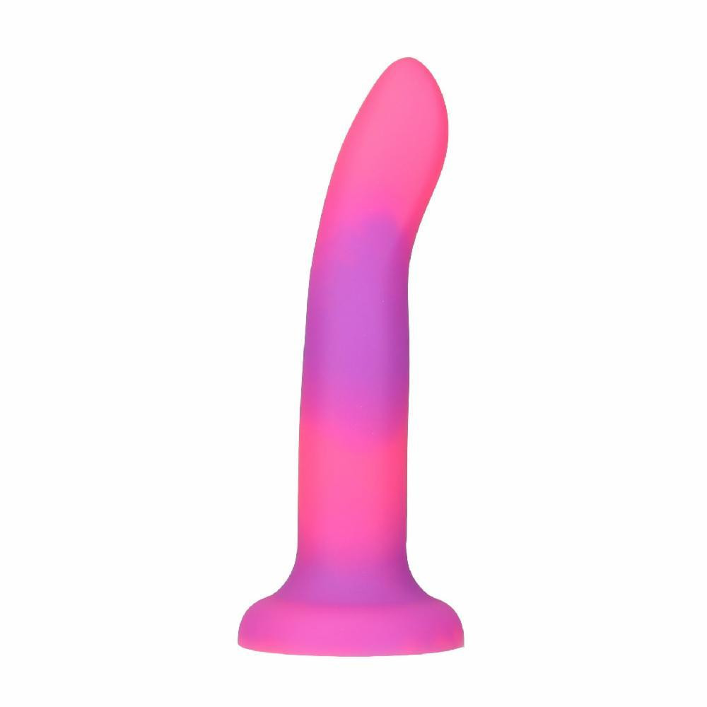 Addiction Rave - 8" Glow in the Dark Dildo - Pink Purple (SO6850) - зображення 1