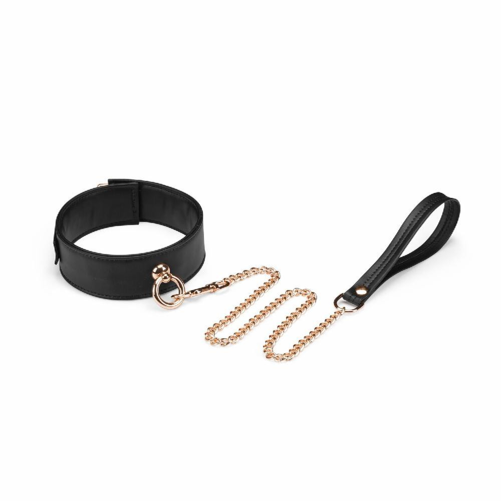 Liebe Seele Black Organosilicon Collar with Leash (SO9484) - зображення 1