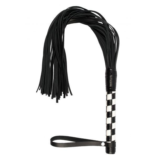 Slash Флоггер Premium Leather Flogger чёрно-белый (280148) - зображення 1