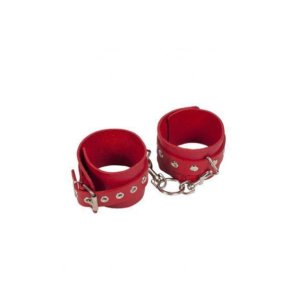 Slash Leather Restraints Hand Cuffs, red (SL280158) - зображення 1