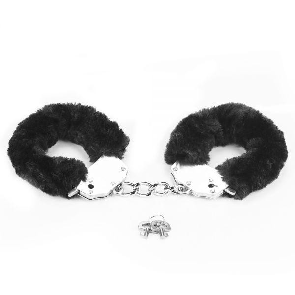 LoveToy Наручники з мехом чорні Fluffy Hand Cuffs, Black (IODU-310396) - зображення 1