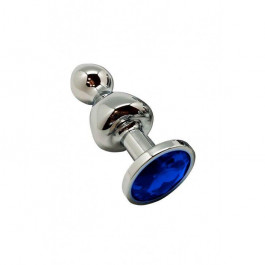   Wooomy Lollypop Double Ball Metal Plug Blue S (SO7415)