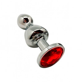   Wooomy Lollypop Double Ball Metal Plug Red L (SO7420)