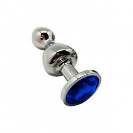   Wooomy Lollypop Double Ball Metal Plug Blue M (SO7422)