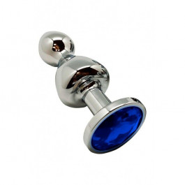   Wooomy Lollypop Double Ball Metal Plug Blue L (SO7419)