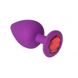   Crystal Анальная пробка Crystal Purple Silicone Ruby M сиреневая 8,5 см (280575)