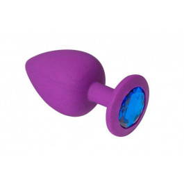   Crystal Анальная пробка Purple Silicone Sapphire фиолетовая с синим кристаллом 8,5 см (280274)