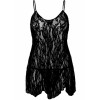 Leg Avenue Пеньюар  Rose Lace Flair Chemise Black One Size (SO9100) - зображення 3