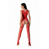 Passion Бодістокінг із плетенням на грудях  BS099 One Size red - зображення 9