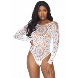   Leg Avenue Боді  Snap crotch thong back teddy White M/L