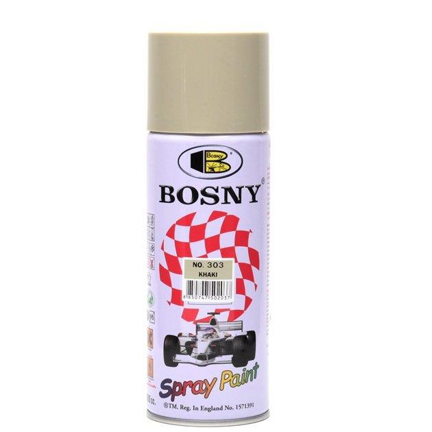 Bosny Фарба аерозольна акрилова Bosny №303 хакі (RAL 7032) 400 мл - зображення 1