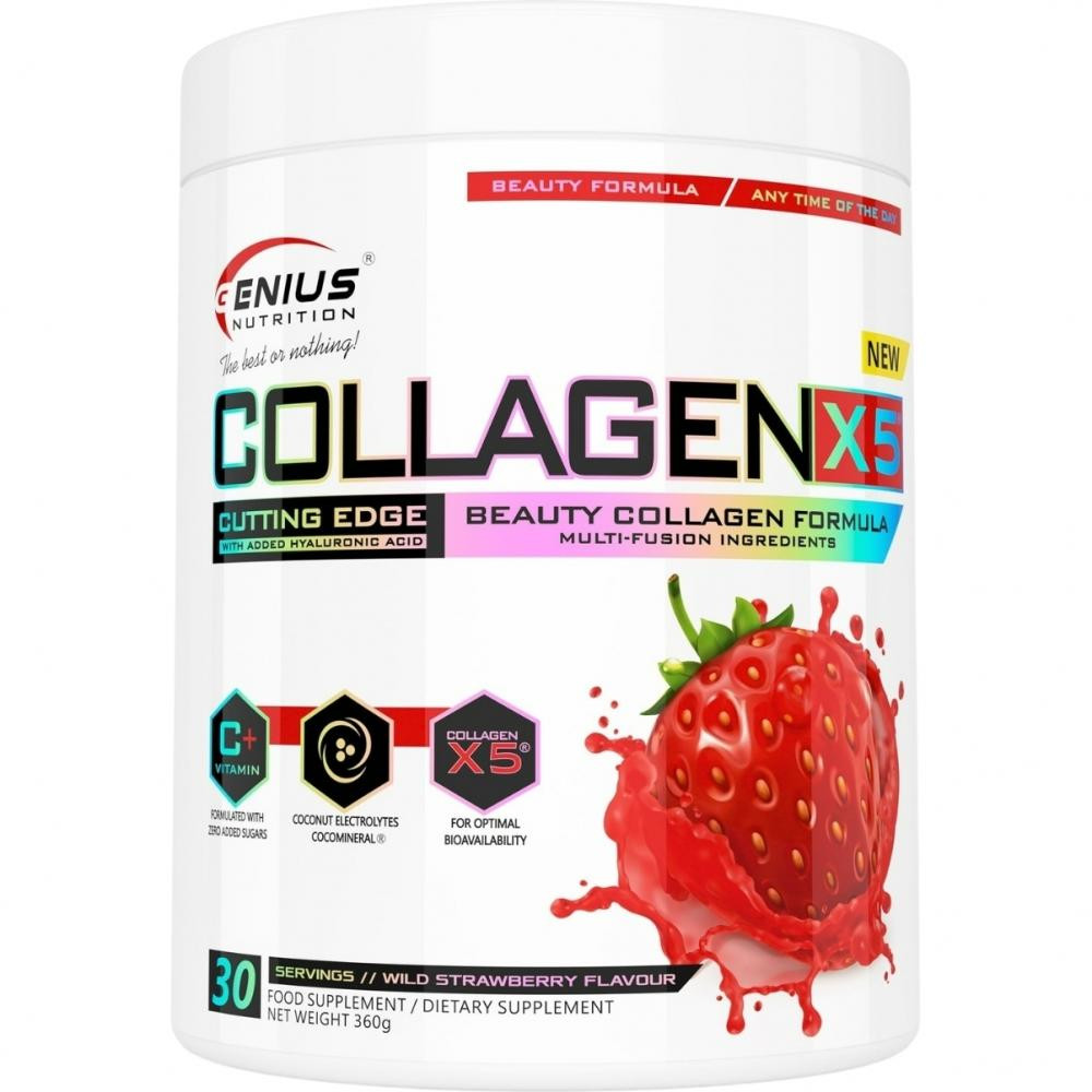 Genius Nutrition Collagen-X5 powder Wild strawberry 360 г - зображення 1