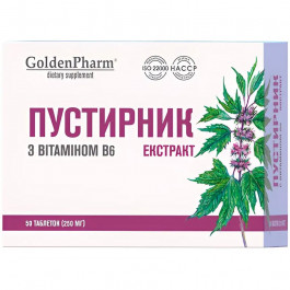   Golden Pharm Пустирник екстракт  з вітаміном В6 50 таблеток