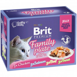 Brit Premium Cat pouch Семейная тарелка в желе 12x85 г (8595602519408)