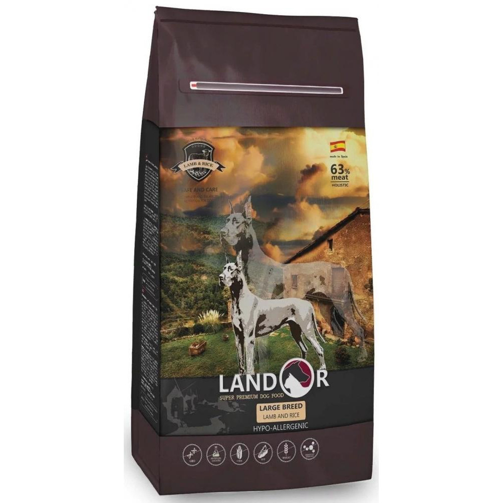 Landor Adult Large Breed Lamb & Rice 15 кг (8433022859882) - зображення 1