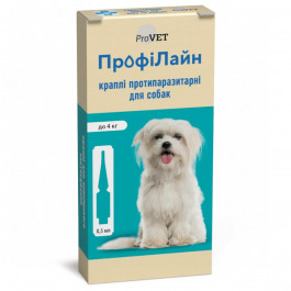 ProVET Капли на холку для собак до 4 кг Профилайн 4 пипетки (PR240990) (4823082409907)