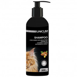 UNICUM Шампунь Premium с миндальным маслом для длинношерстных кошек 200 мл (UN-017)