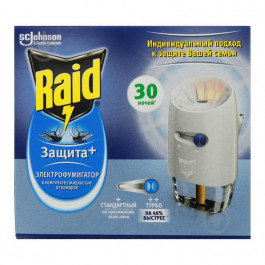 Raid Электрофумигатор с жидкостью от комаров "Защита +" на 30 ночей (5000204141146)