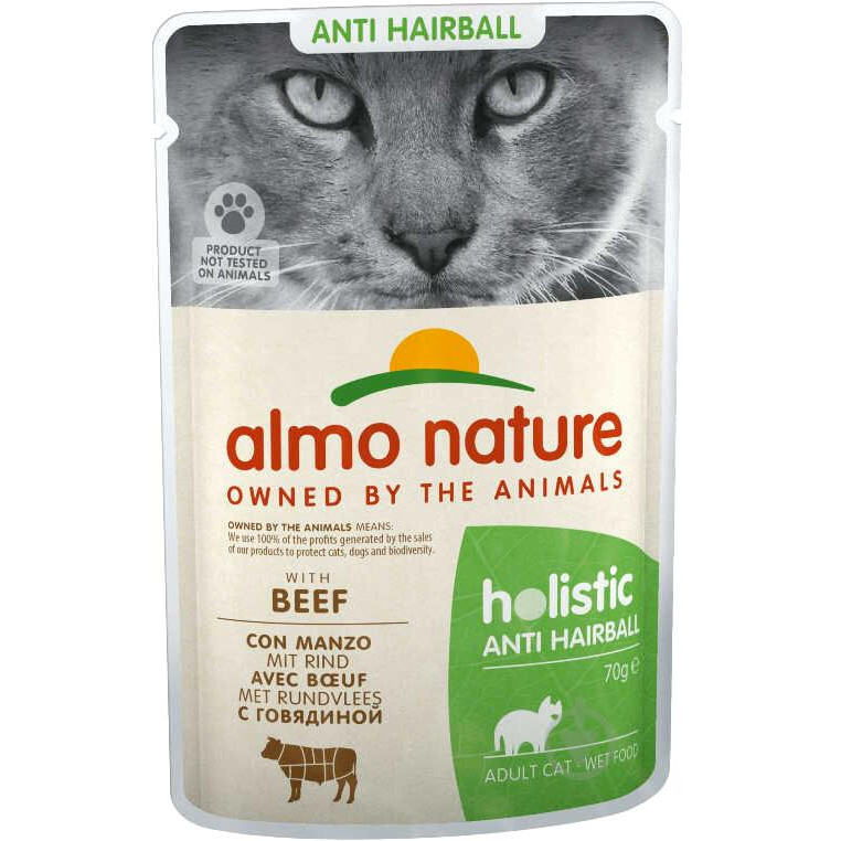 Almo Nature Holistic Anti Hairball Cat Beef 70 г (8001154125887) - зображення 1