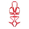 Leg Avenue Портупея-тедді з ременів  Studded O-ring harness teddy Red M Red (SO8561) - зображення 5